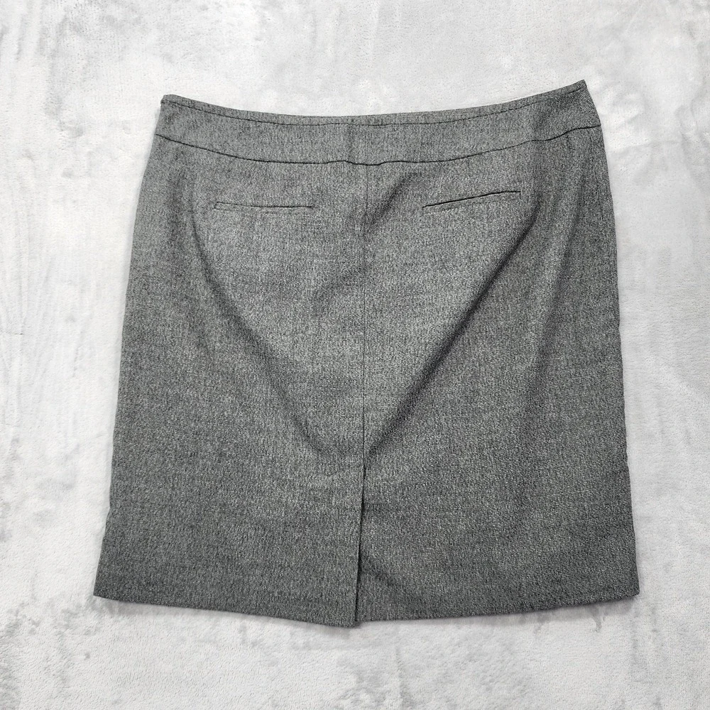 Vintage Apt 9 Skirt Womens 18 Gray Tweed Pencil Knee Length Lined Stretch Office